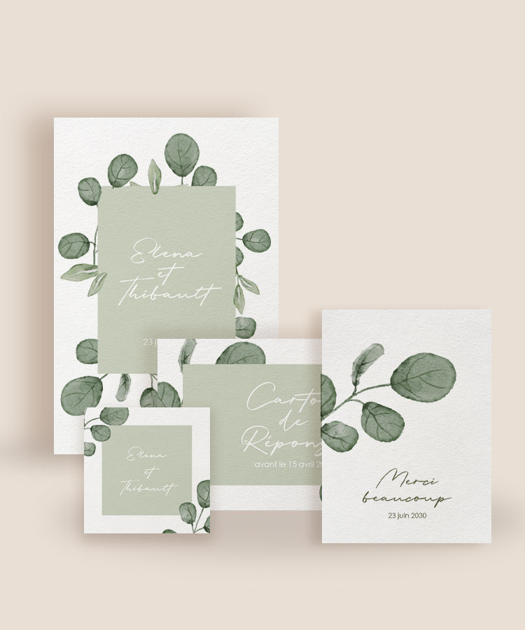 Faire part de mariage Eucalyptus