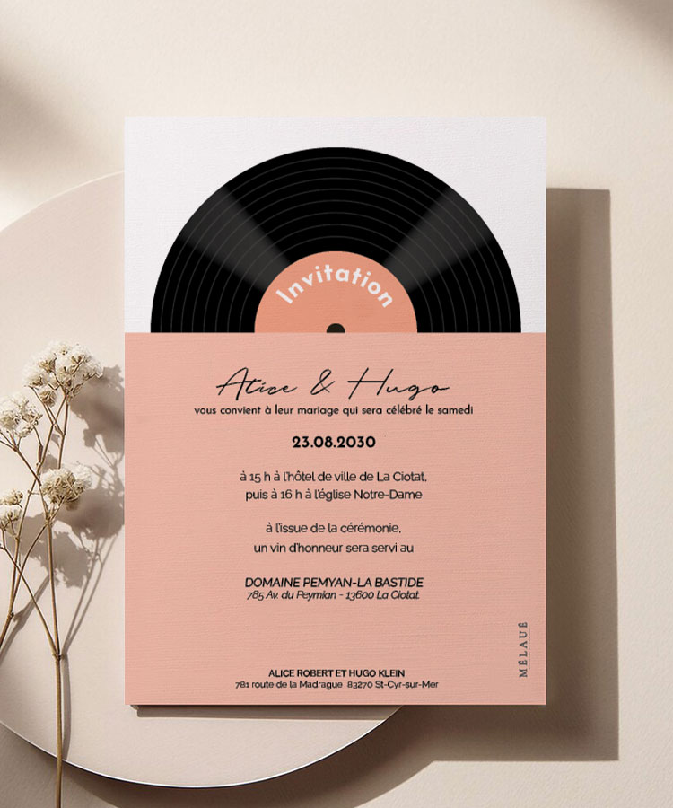 Faire part de mariage musique