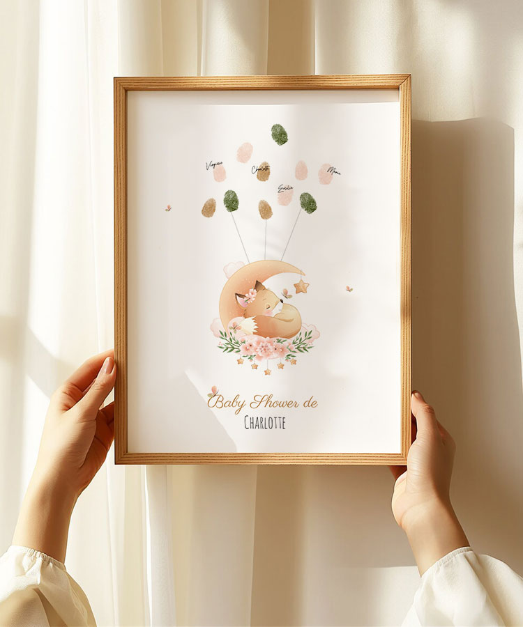 Arbre empreinte Baby shower Renard
