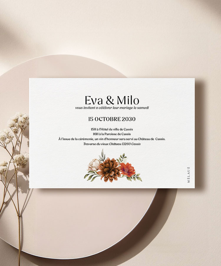 Faire part de mariage automne