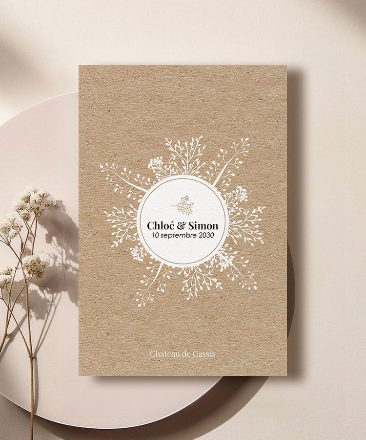 Faire part de mariage Kraft