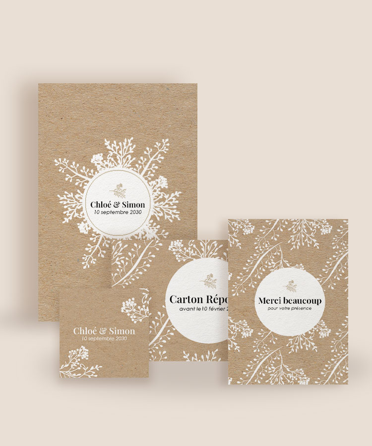 Faire part de mariage Kraft