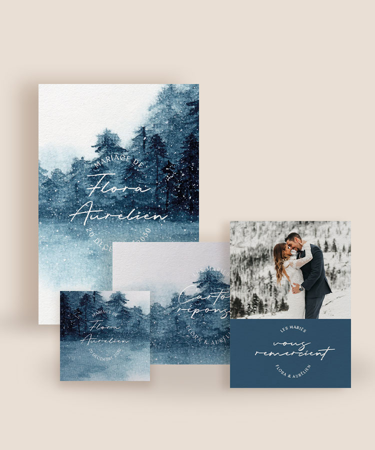 Faire part de mariage hiver