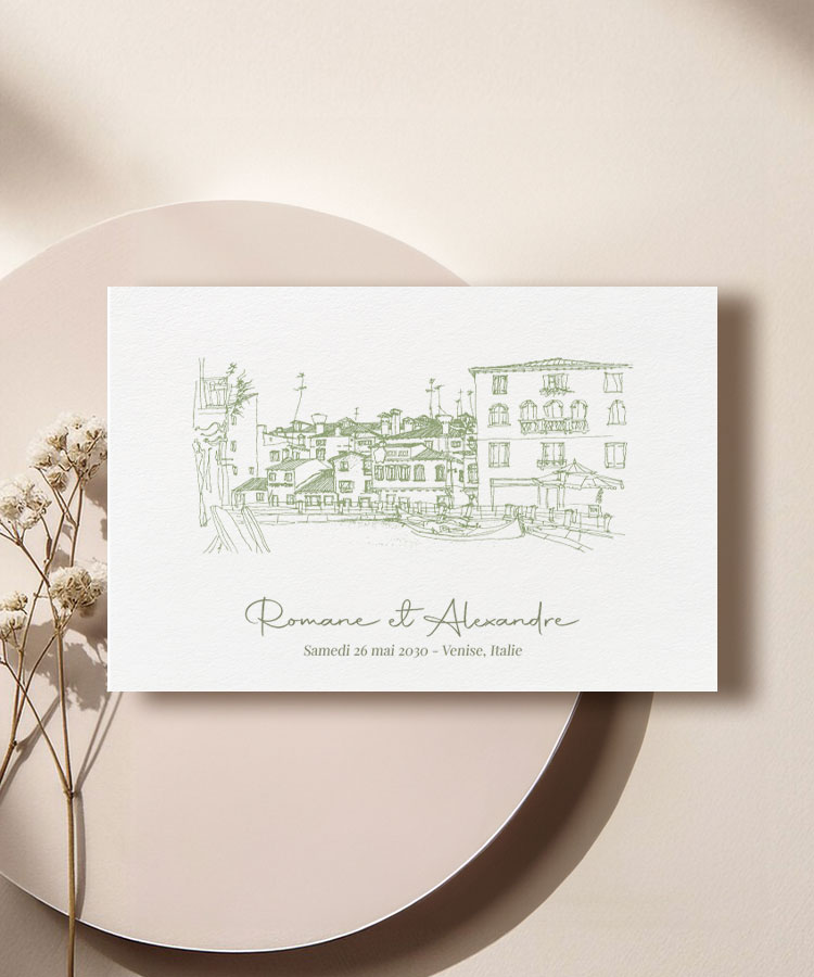 Faire part de mariage voyage à Venise