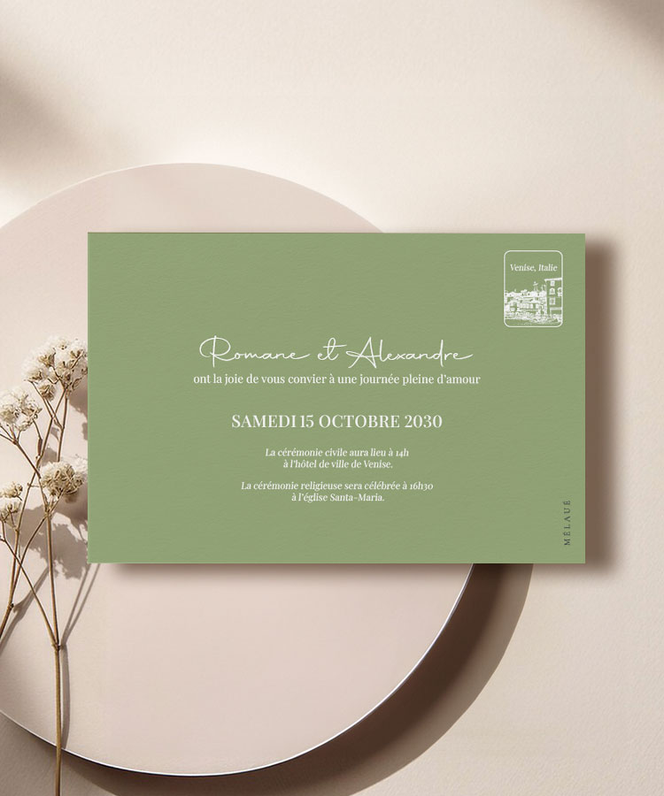 Faire part de mariage voyage à Venise