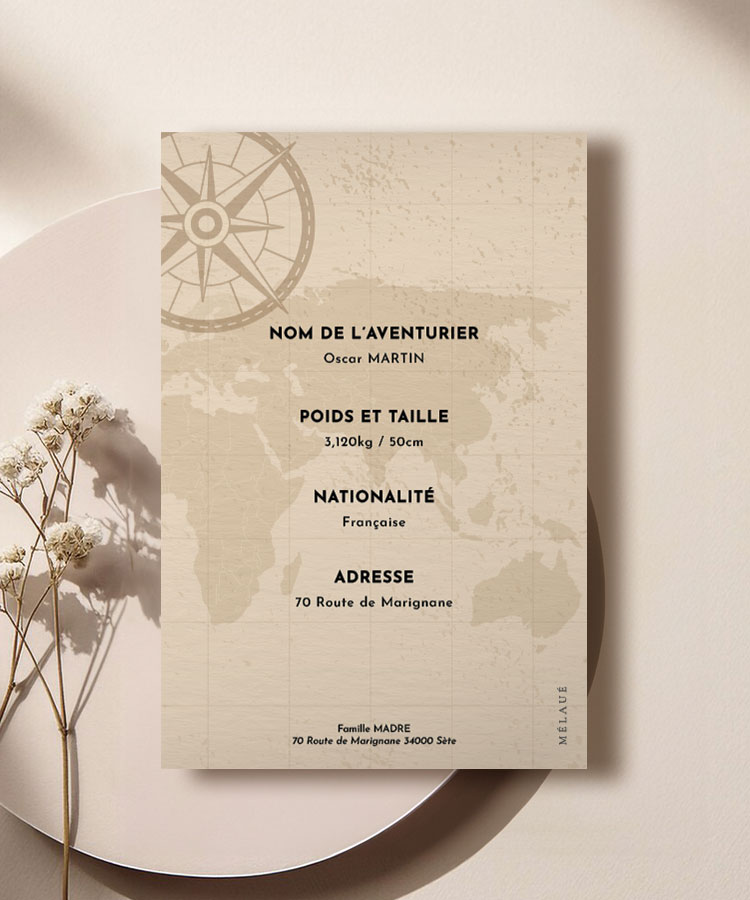 Faire part naissance passeports 