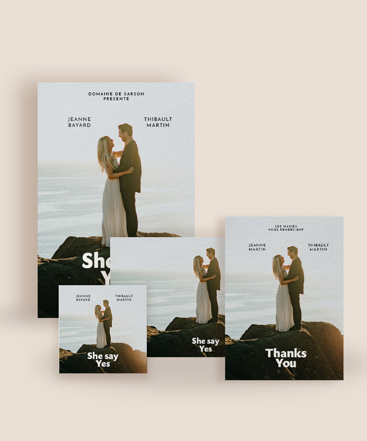 Faire part de mariage affiche cinéma