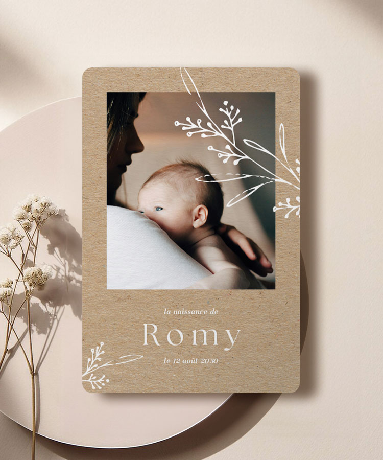 Faire part de naissance Kraft Romy