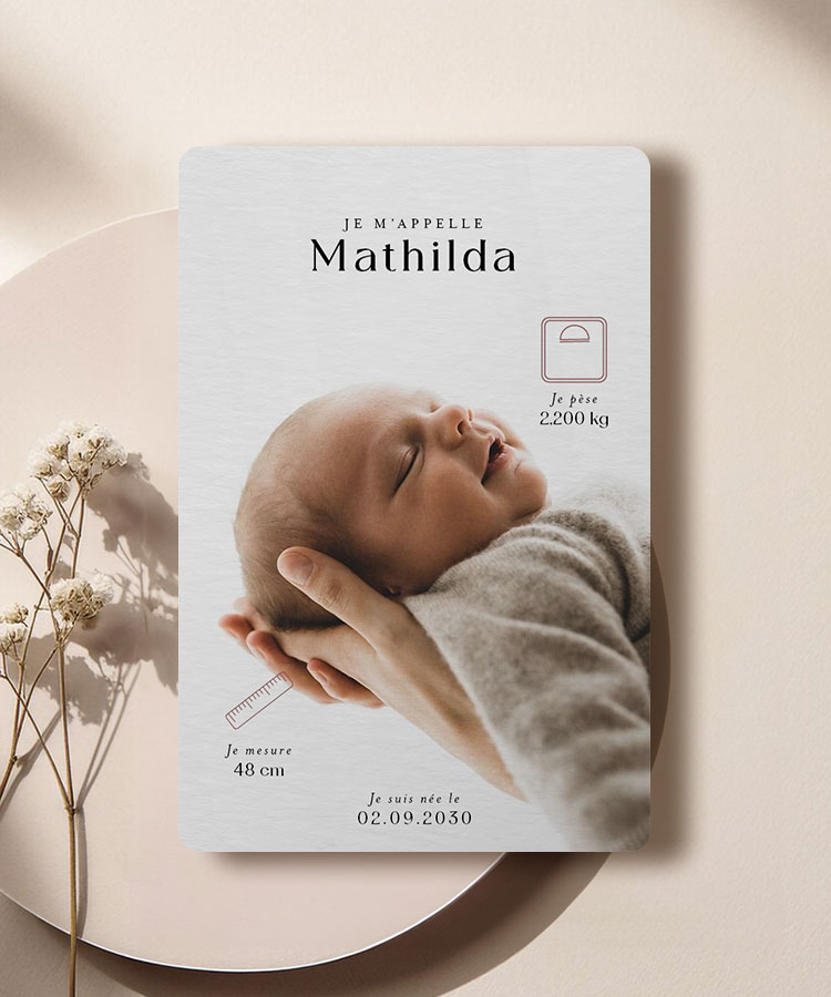 Faire-part de naissance photo pleine page