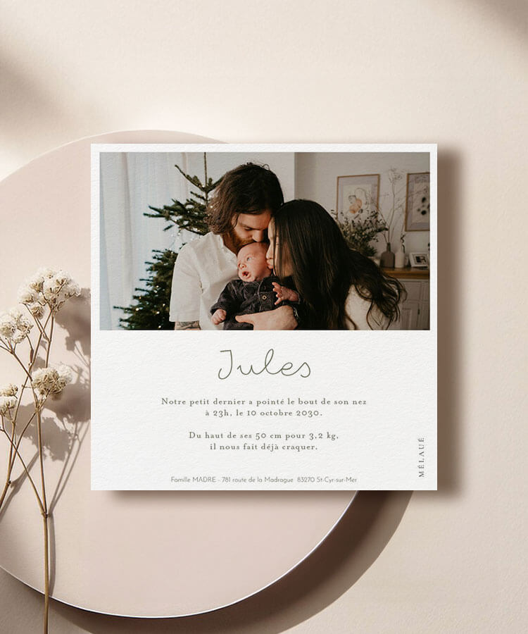 Faire part de naissance photo pèle mêle