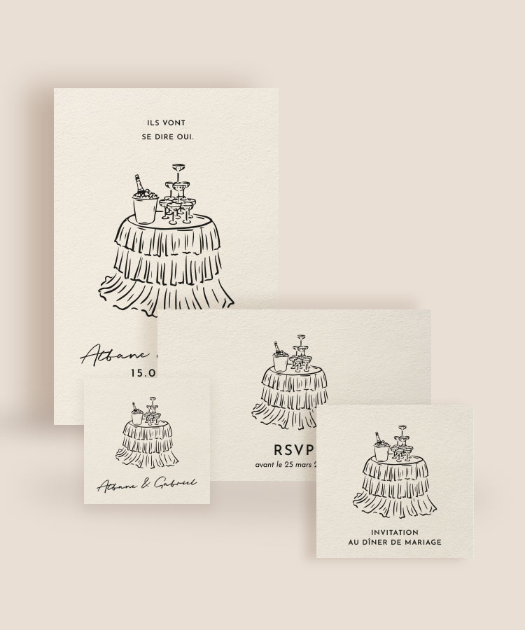 Faire part mariage Illustration Chic