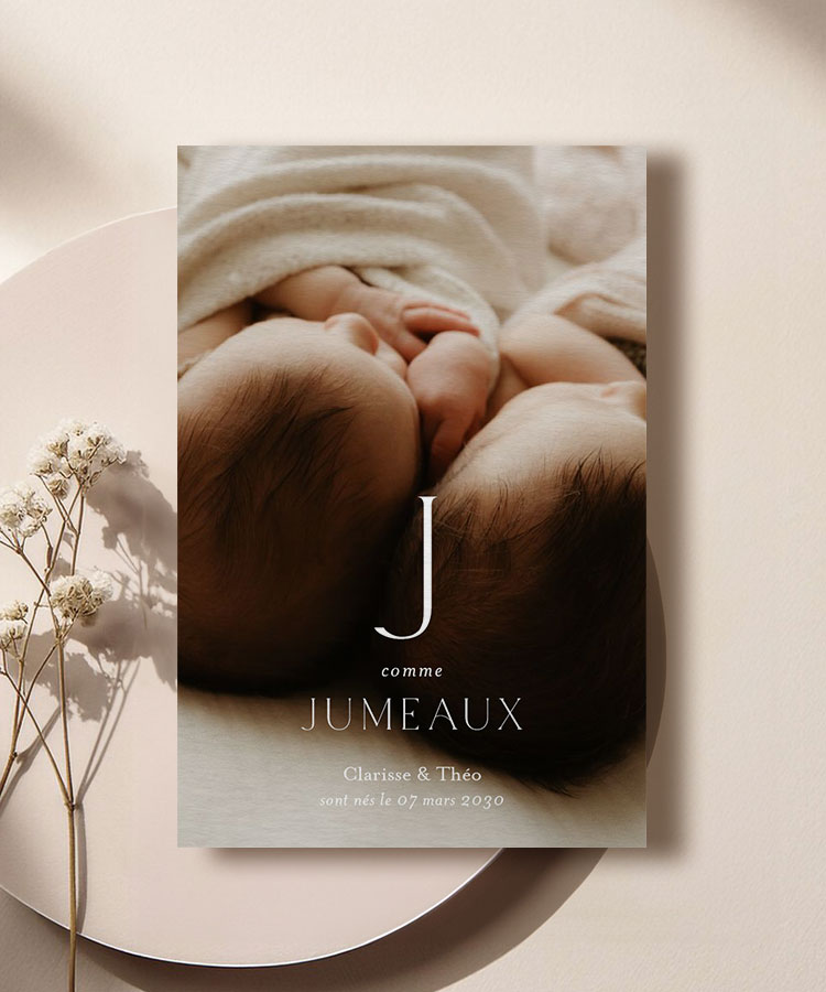 Faire-part de naissance photo pleine page