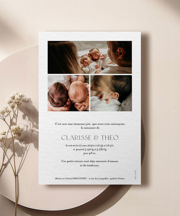 Faire-part de naissance photo pleine page