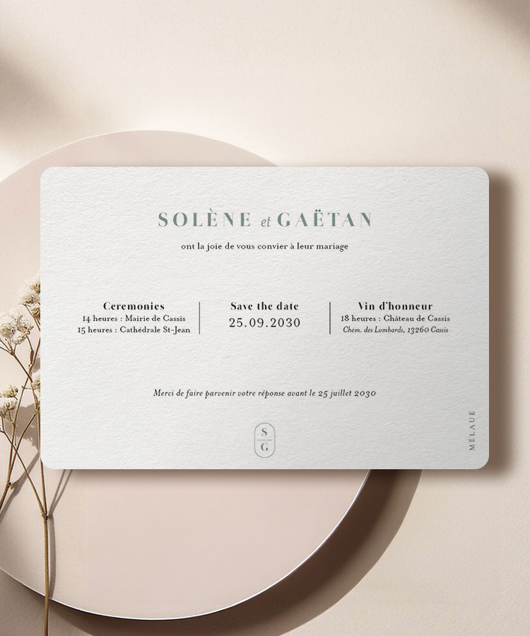 Faire-part de mariage pampa bohème