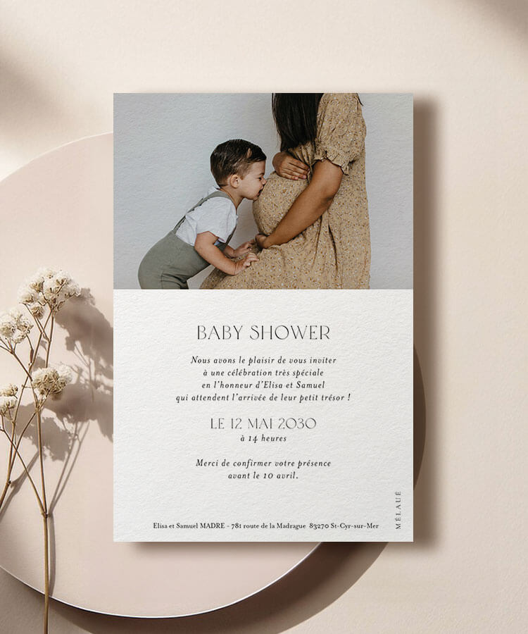 Carte invitation baby shower illustration fille