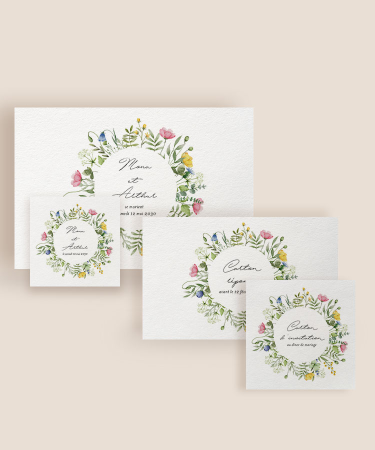 Faire-part mariage floral