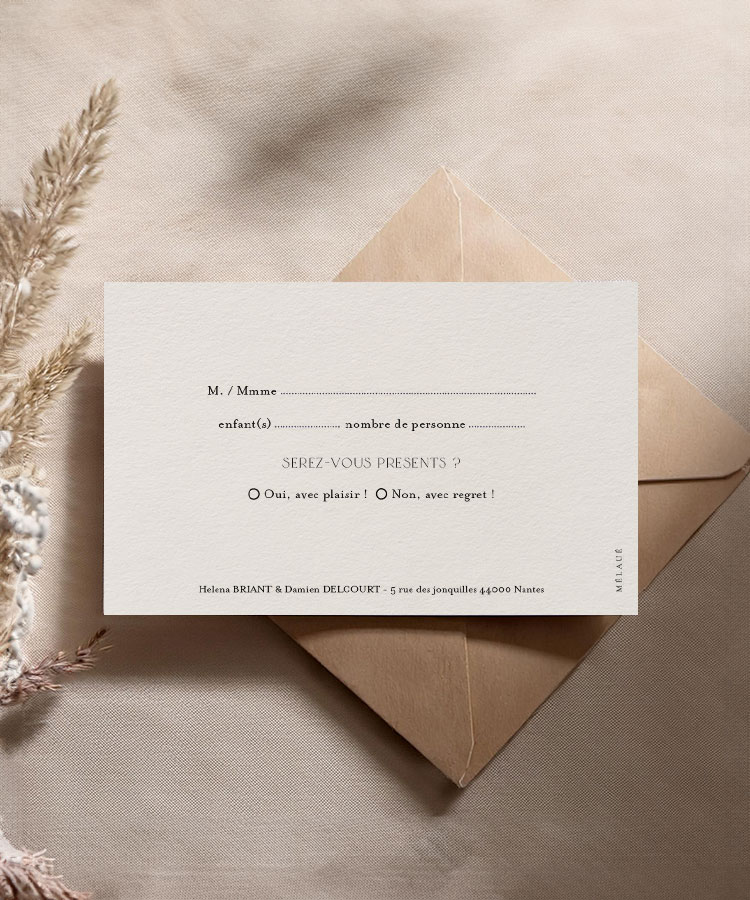 Carton réponse ornement