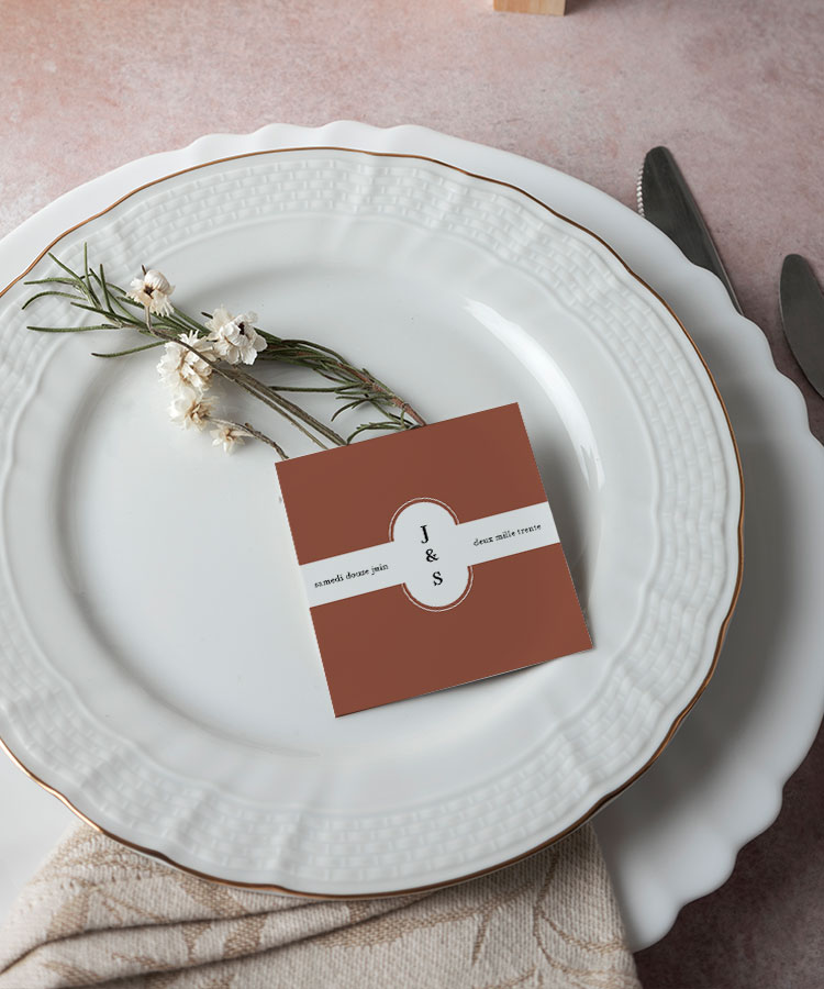 Marque place terracotta initiale