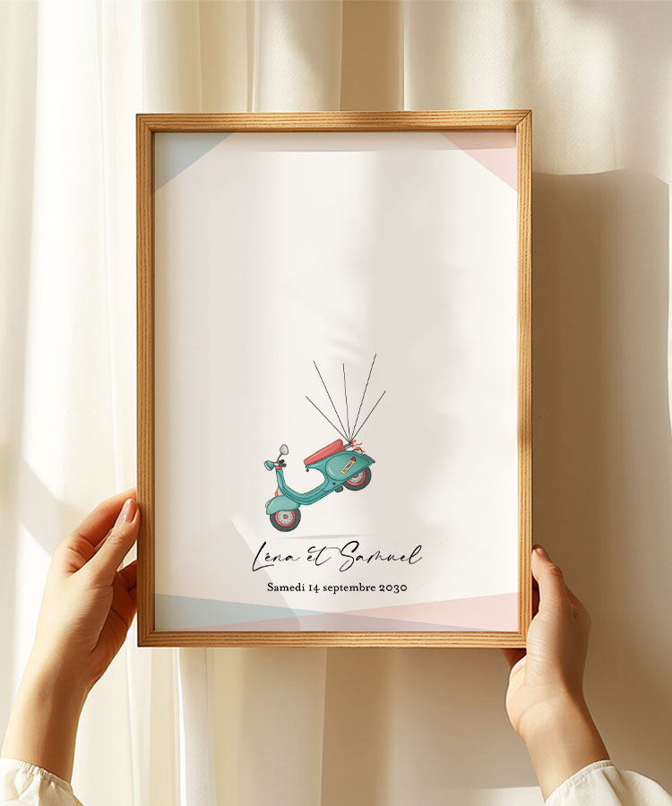 Arbre empreinte Vespa mariage