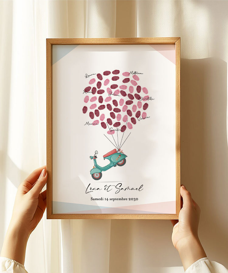 Arbre empreinte Vespa mariage